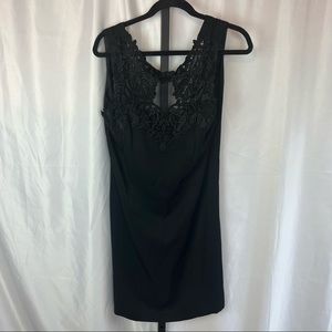 Scott McClintock Vintage Little Black Dress with Lace and Mesh Detailing, sz 14